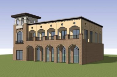 Sketchup文化模型|多层公园建筑,古典风格-BIM建筑网