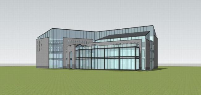 Sketchup商业模型|多层商业楼,新中式风格 Sketchup商业模型|多层商业楼,新中式风格