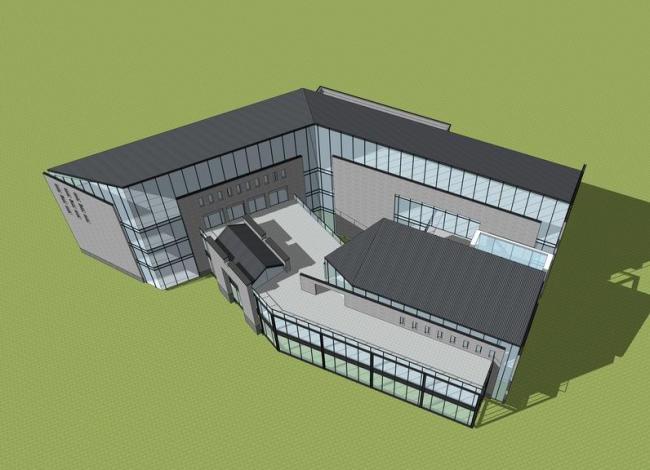 Sketchup商业模型|多层商业楼,新中式风格 Sketchup商业模型|多层商业楼,新中式风格