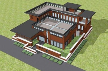 Sketchup办公模型|多层小型办公楼,别墅,现代风格-BIM建筑网