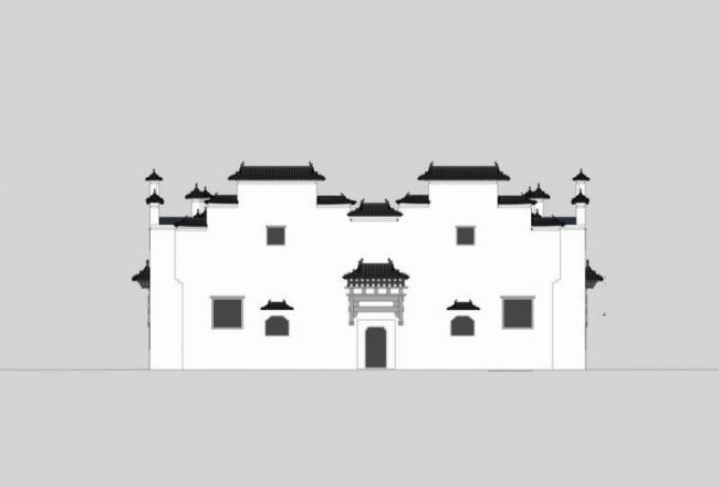 Sketchup住宅模型|多层合院,中式风格 Sketchup住宅模型|多层合院,中式风格