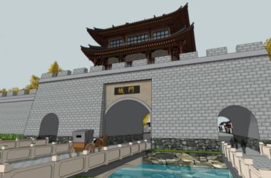 Sketchup景观模型|城墙景观,中式风格,古建-BIM建筑网
