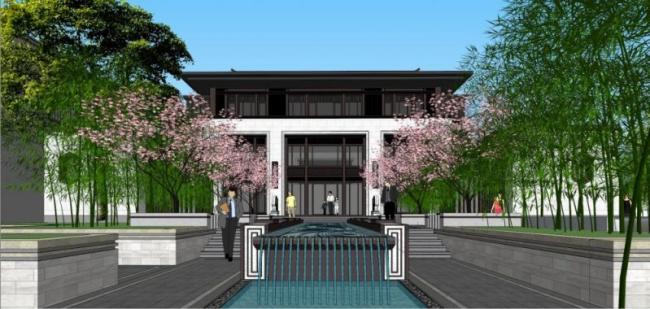 Sketchup住宅模型|苏式院子,中式风格 Sketchup住宅模型|苏式院子,中式风格