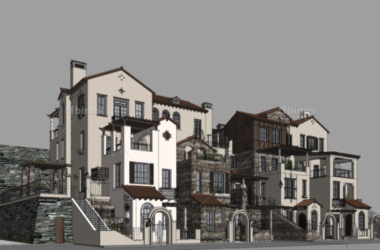 Sketchup住宅模型|小高层住宅,英式古典风格,居住建筑-BIM建筑网