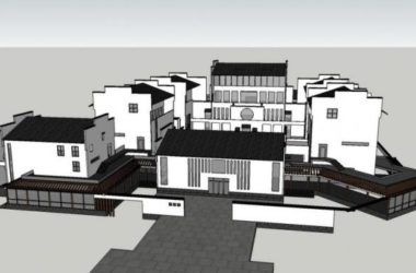Sketchup文化模型|多层博物馆,文化建筑,中式风格-BIM建筑网