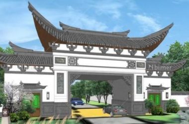Sketchup小品模型|门楼入口,公共建筑,中式风格-BIM建筑网