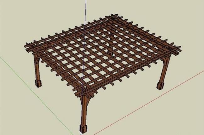 Sketchup素材模型|花架廊架模型素材组件 Sketchup素材模型|花架廊架模型素材组件