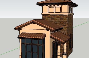 Sketchup小品模型|欧式岗亭塔楼模型素材组件,古典小品-BIM建筑网