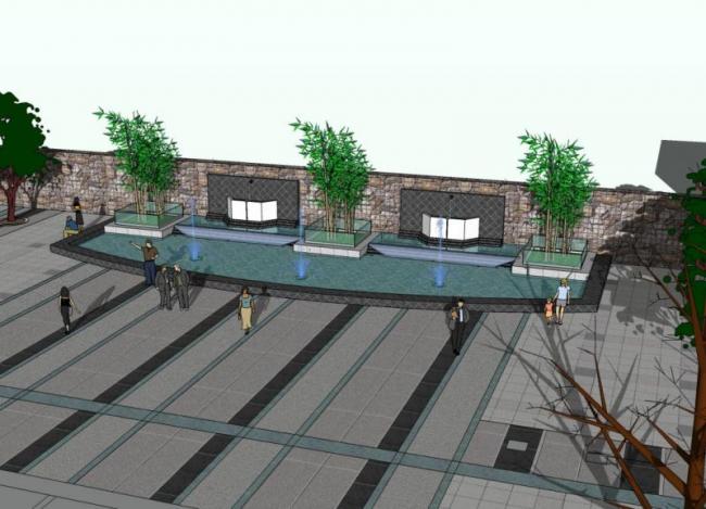 Sketchup素材模型|小区景墙矮墙组件素材 Sketchup素材模型|小区景墙矮墙组件素材