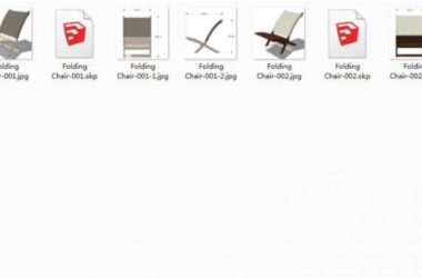 Sketchup素材模型|折椅椅子SU素材,建筑模型组件素材-BIM建筑网