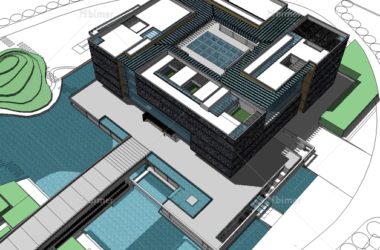 Sketchup文化模型|多层博物馆展览馆,分层,文化建筑,现代风格-BIM建筑网