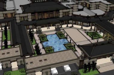 Sketchup商业模型|多层商业街,中式风格-BIM建筑网