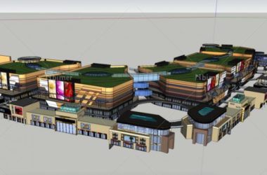 Sketchup商业模型|多层商业街，现代风格-BIM建筑网