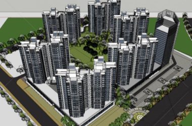 Sketchup住宅模型|现代风格,高层住宅小区,粤海国际,底层商业-BIM建筑网