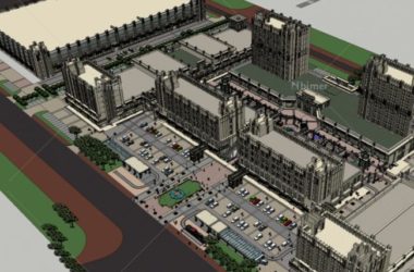 Sketchup综合体模型|多高层综合体,商业街办公楼公寓,古典风格-BIM建筑网