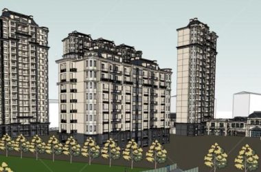 Sketchup住宅模型|高层住宅小区,居住建筑,法式风格古典风格欧式风格-BIM建筑网