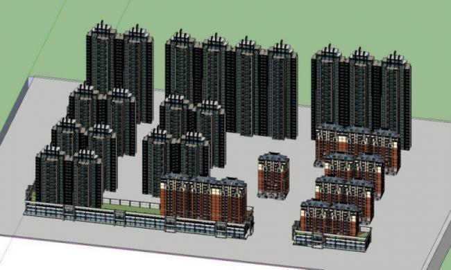 Sketchup住宅模型|高层住宅区,现代风格 Sketchup住宅模型|高层住宅区,现代风格