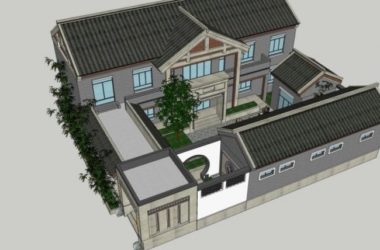 Sketchup住宅模型|四合院,东方新古典-BIM建筑网