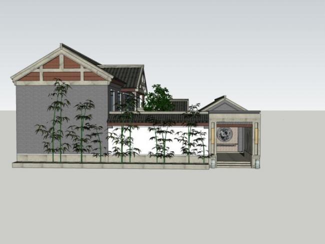 Sketchup住宅模型|四合院,东方新古典 Sketchup住宅模型|四合院,东方新古典
