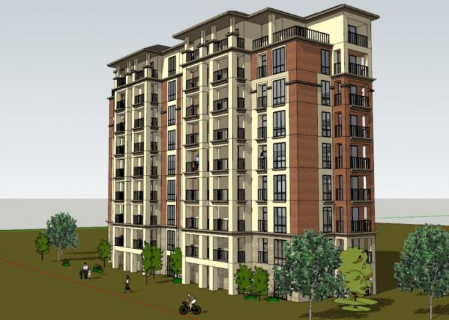 Sketchup住宅模型|小高层住宅,古典风格 Sketchup住宅模型|小高层住宅,古典风格