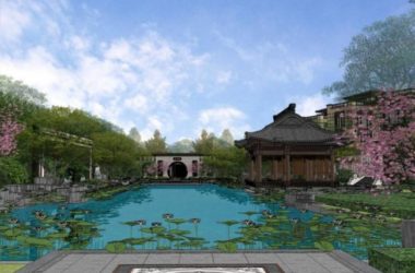 Sketchup景观模型|商业景观,庭院花园,中式风格-BIM建筑网