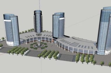 Sketchup综合体模型|酒店办公楼会议中心综合体,超高层,现代风格-BIM建筑网