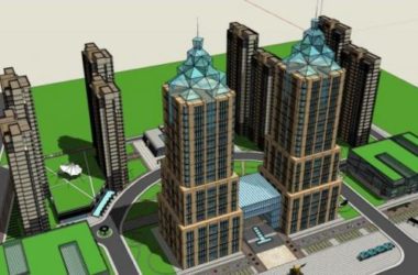 Sketchup综合体模型|多高层城市综合体,现代风格-BIM建筑网