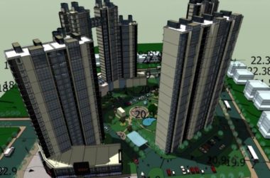Sketchup住宅模型|高层住宅,居住建筑,现代风格-BIM建筑网