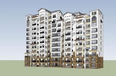 Sketchup住宅模型|高层住宅小区,地中海风格,西班牙,古典风格-BIM建筑网