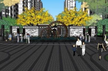 Sketchup景观模型|住宅景观,中式风格-BIM建筑网