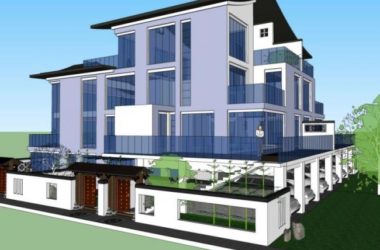 Sketchup住宅模型|多层住宅,现代中式风格-BIM建筑网