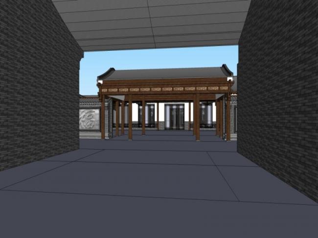Sketchup住宅模型|四合院,中式风格 Sketchup住宅模型|四合院,中式风格