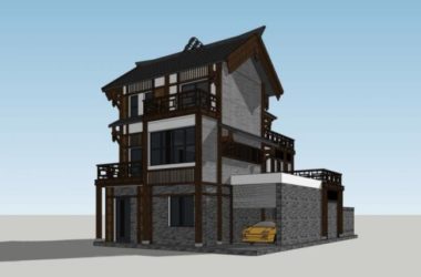 Sketchup住宅模型|多层民居,古建筑,中式风格-BIM建筑网