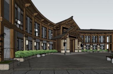 Sketchup酒店模型|酒店,中式风格-BIM建筑网