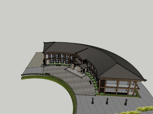 Sketchup酒店模型|酒店,中式风格 Sketchup酒店模型|酒店,中式风格