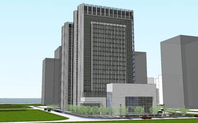 Sketchup办公模型|高层办公,现代风格-BIM建筑网