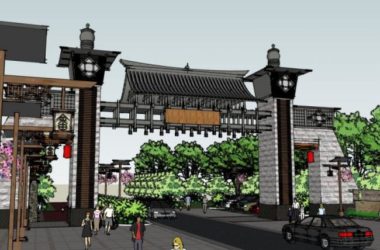 Sketchup小品模型|景区大门,中式风格,小品-BIM建筑网
