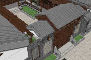 Sketchup住宅模型|四合院,中式风格-BIM建筑网