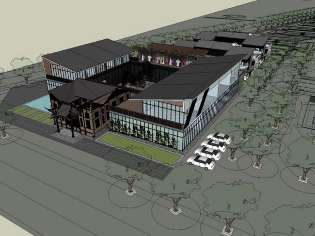 Sketchup商业模型|多层售楼部,现代风格 Sketchup商业模型|多层售楼部,现代风格