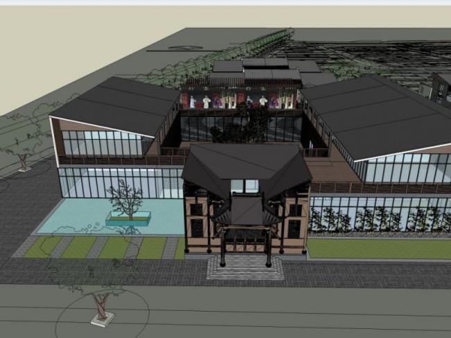 Sketchup商业模型|多层售楼部,现代风格 Sketchup商业模型|多层售楼部,现代风格