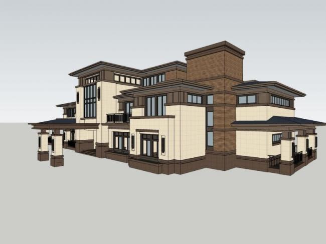 Sketchup商业模型|多层会所,古典风格 Sketchup商业模型|多层会所,古典风格