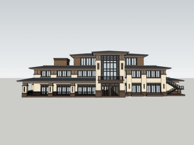 Sketchup商业模型|多层会所,古典风格 Sketchup商业模型|多层会所,古典风格