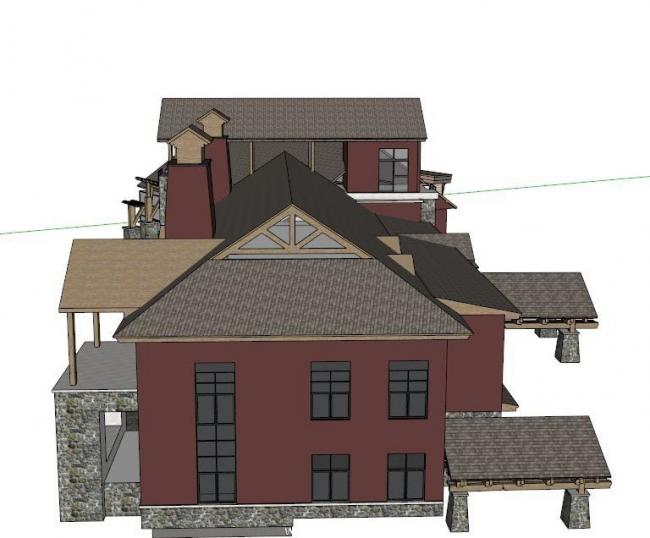 Sketchup商业模型|多层会所,欧式古典风格 Sketchup商业模型|多层会所,欧式古典风格
