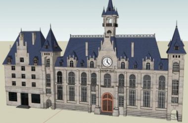 Sketchup酒店模型|多层酒店,法式古典风格-BIM建筑网