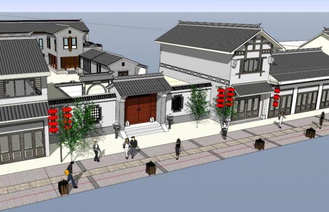 Sketchup住宅模型|低层徽派四合院 Sketchup住宅模型|低层徽派四合院