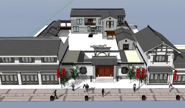Sketchup住宅模型|低层徽派四合院 Sketchup住宅模型|低层徽派四合院