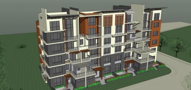 Sketchup住宅模型|小高层,现代风格 Sketchup住宅模型|小高层,现代风格