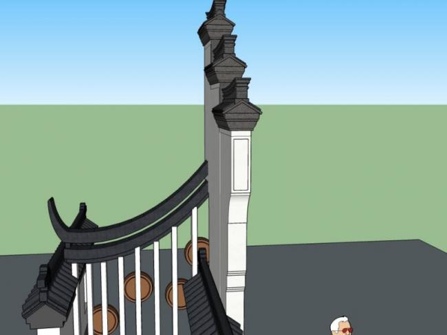 Sketchup小品模型|入口,中式风格,小品 Sketchup小品模型|入口,中式风格,小品