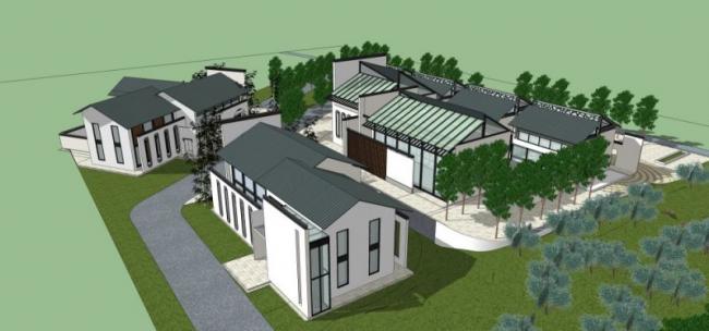 Sketchup商业模型|会所,现代中式风格 Sketchup商业模型|会所,现代中式风格