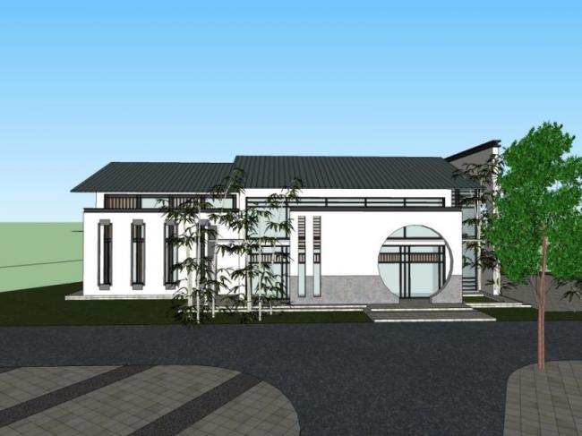 Sketchup商业模型|会所,现代中式风格 Sketchup商业模型|会所,现代中式风格